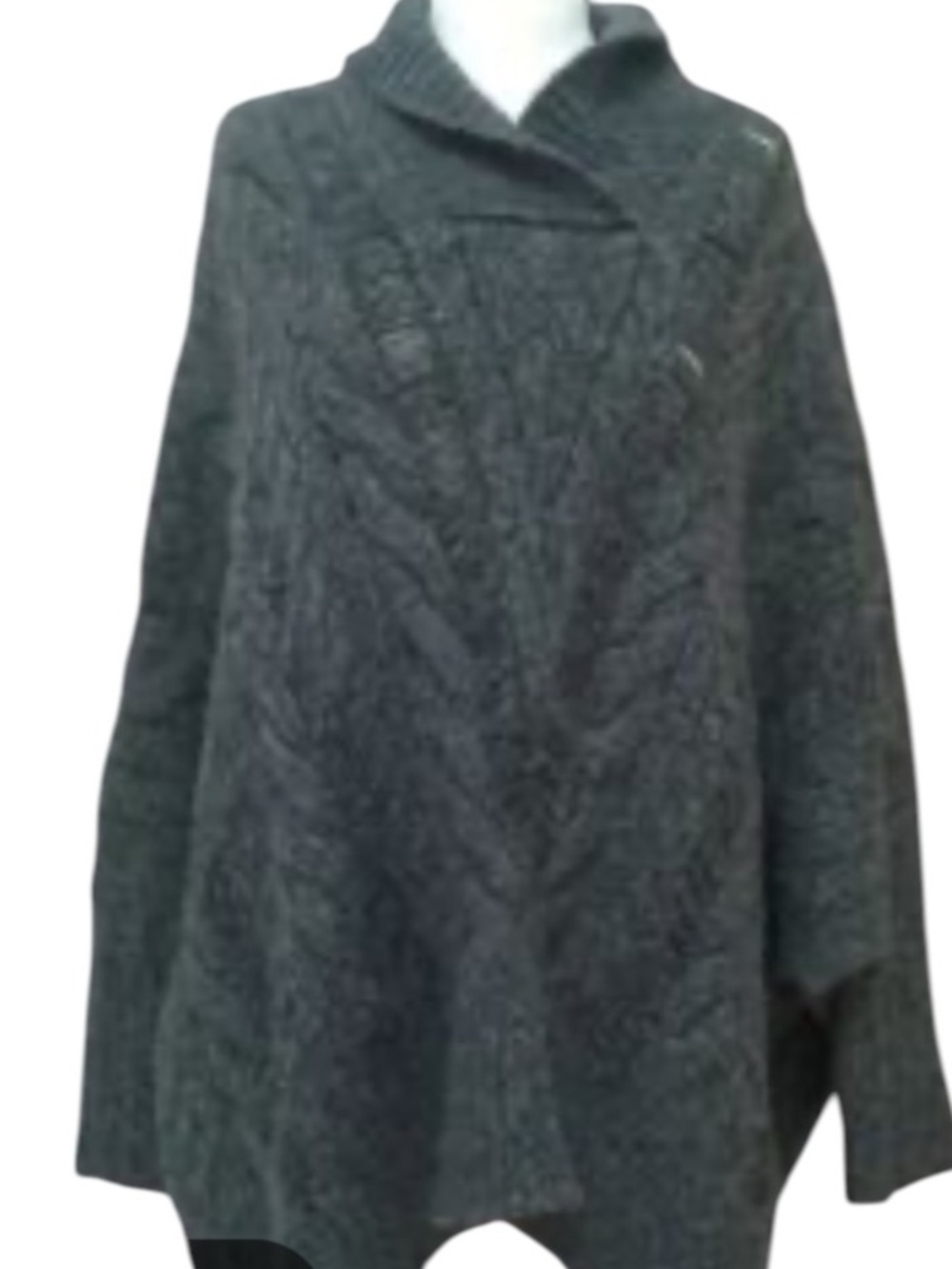Cozy Dark Gray allSaints baby alpaca poncho sweater one size